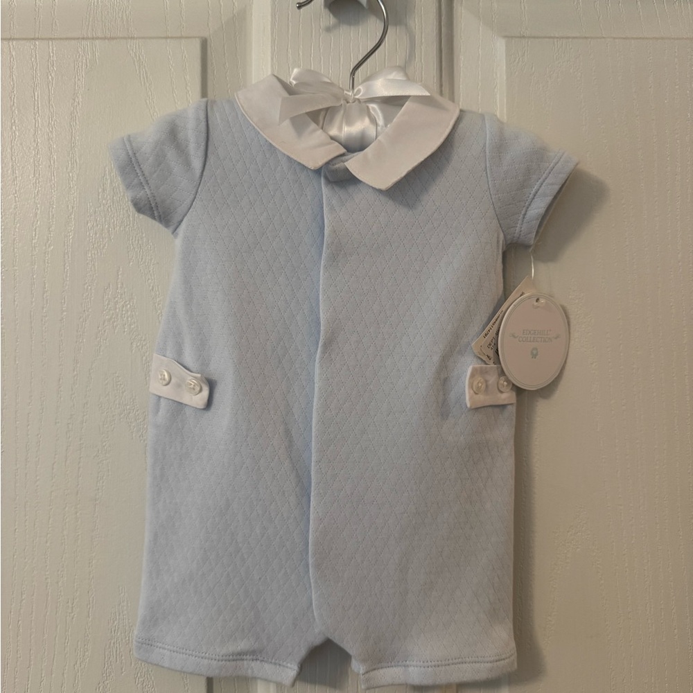 Edgehill Collection Light Blue Quilted Bodysuit